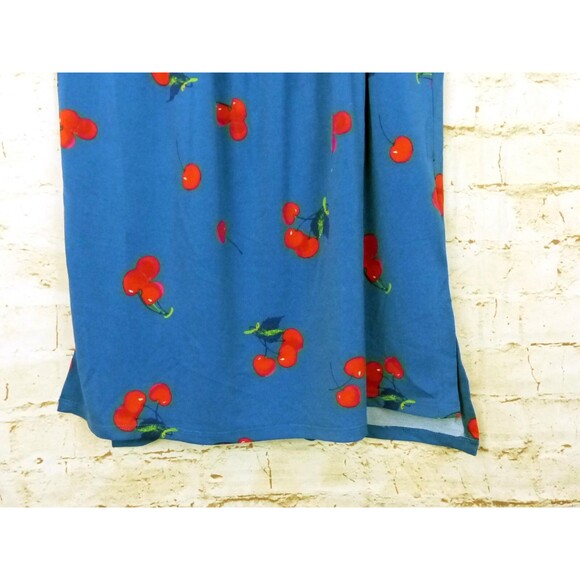Modcloth Tank Top Womens XS Blue Cherry Bomb Print Coquette 90s Kidcore Retro - Picture 7 of 15